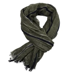 foulard homme style coton lin rayé