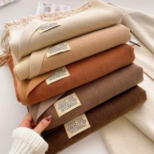 Écharpe double face effet cachemire douce, épaisse et élégante, parfaite pour l’hiver et toutes les tenues, polyester premium 200x68 cm, look mixte