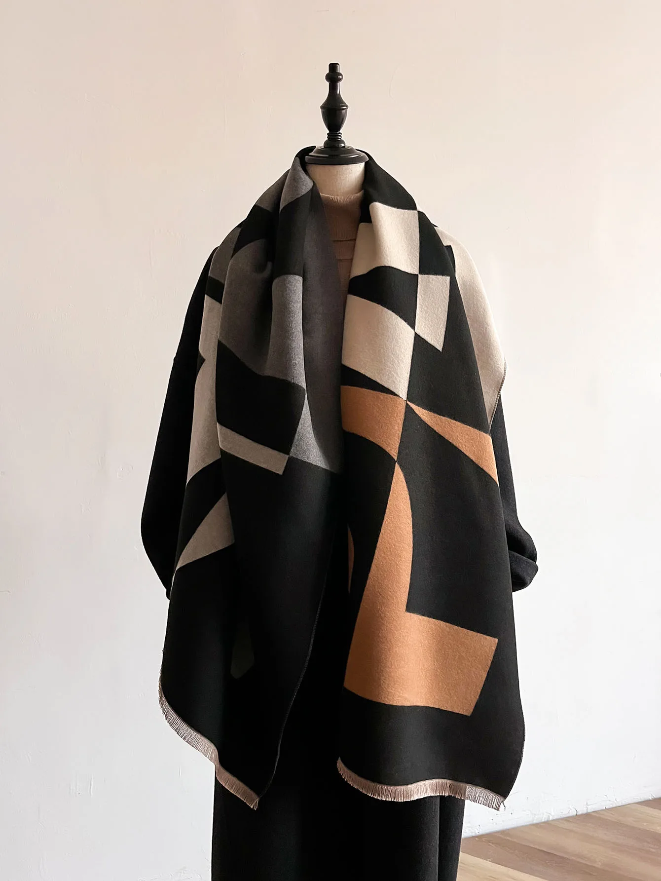 Echarpe femme double-face style cachemire