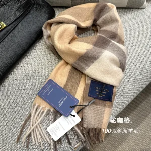 Echarpe homme en laine style British camel