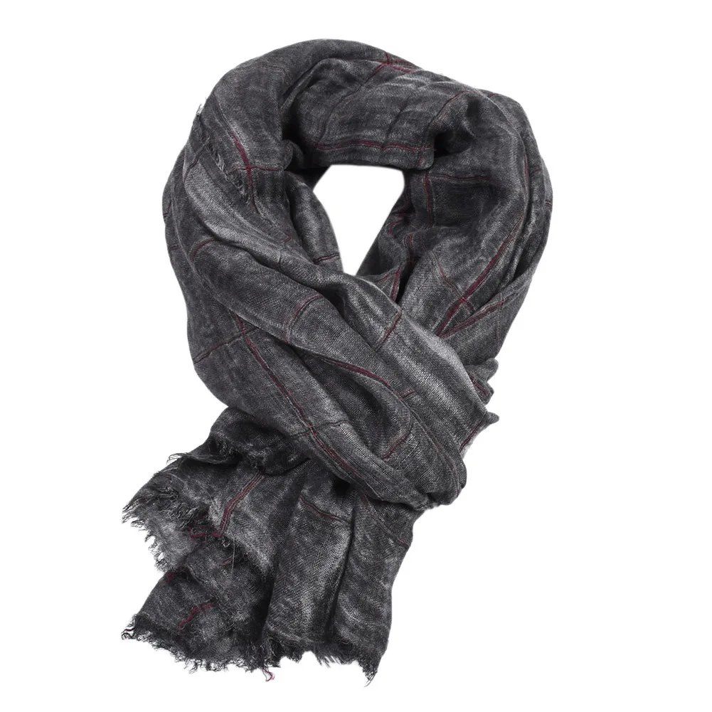 écharpe homme motif quadrillé
