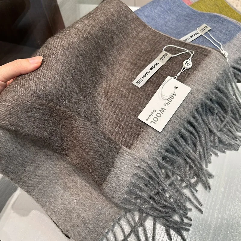 Echarpe femme laine authentique bicolore – Image 3