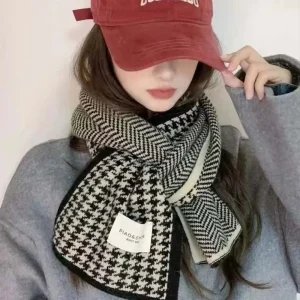 Echarpe femme maille motif double face chaude et tendance