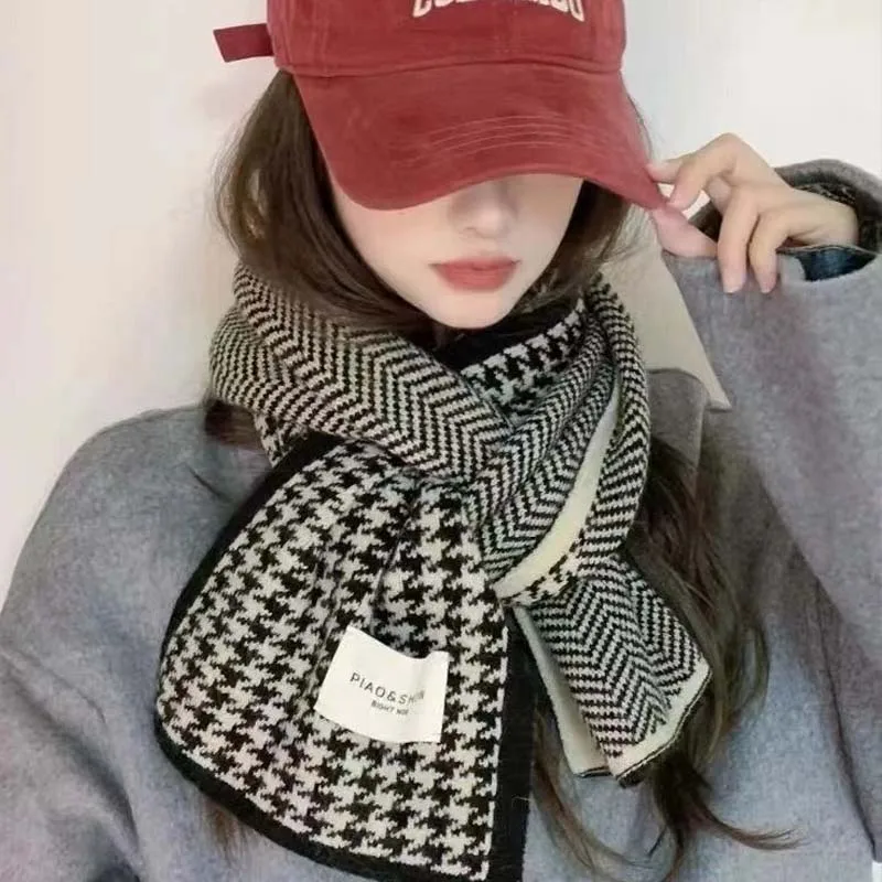 Echarpe femme maille motif double face chaude et tendance
