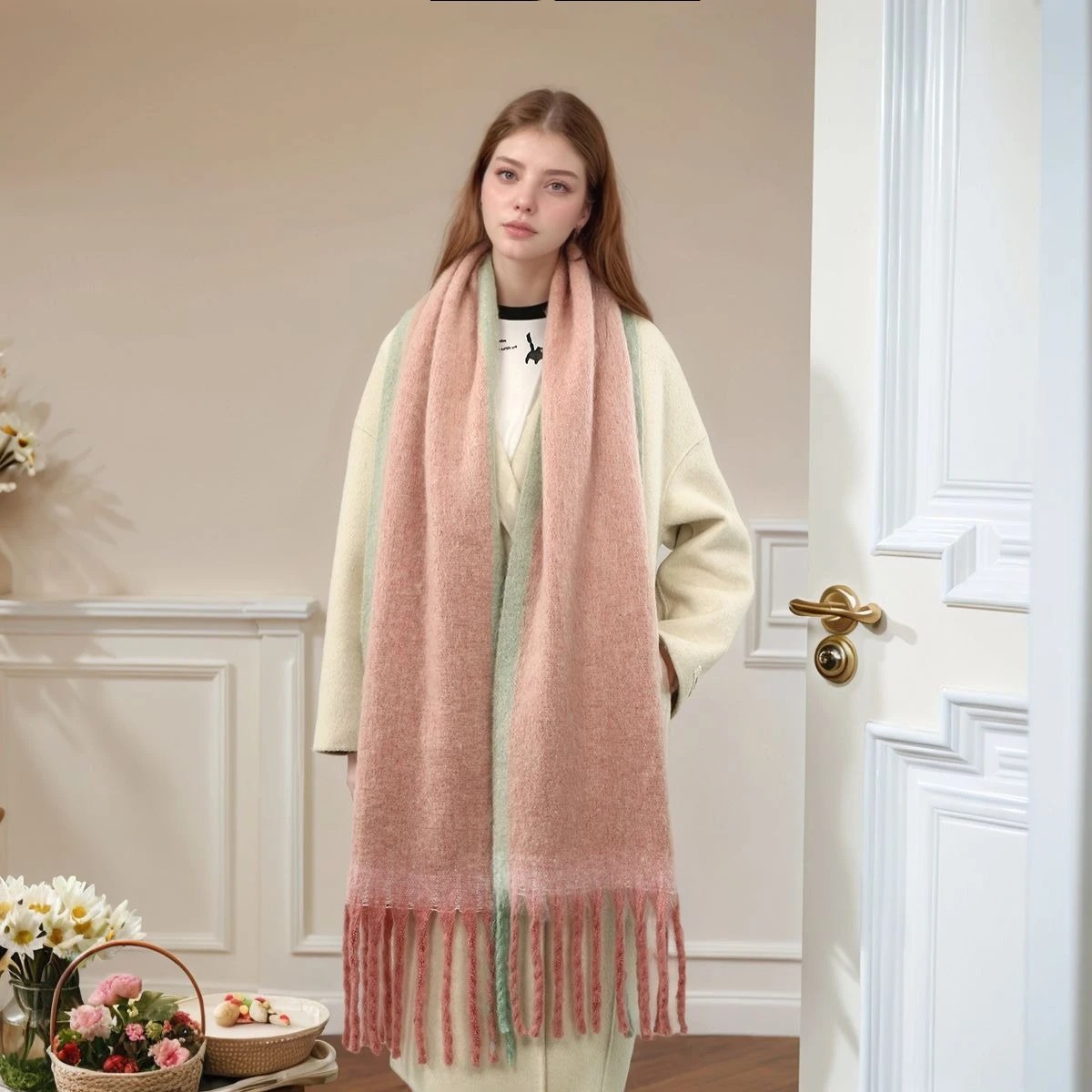 Echarpe femme laine multicolore irrésistible et tendance – Image 12